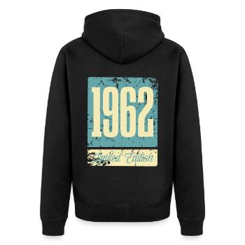 1962 Anniversaire de naissance Année de naissance - Veste à capuche bio Premium Unisexe - noir - Dos - Nico (187cm)