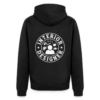 Artist Interior Designer - Unisex Premium Organic Zip Hoodie - black - Back - Nico (187cm)