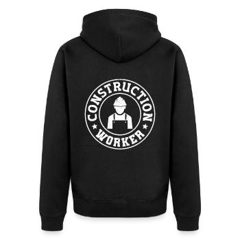 Construction Construction Worker - Unisex Premium Organic Zip Hoodie - black - Back - Nico (187cm)