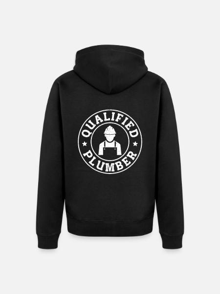 Construction Plumber - Unisex Premium Bio Zip Hoodie - Schwarz