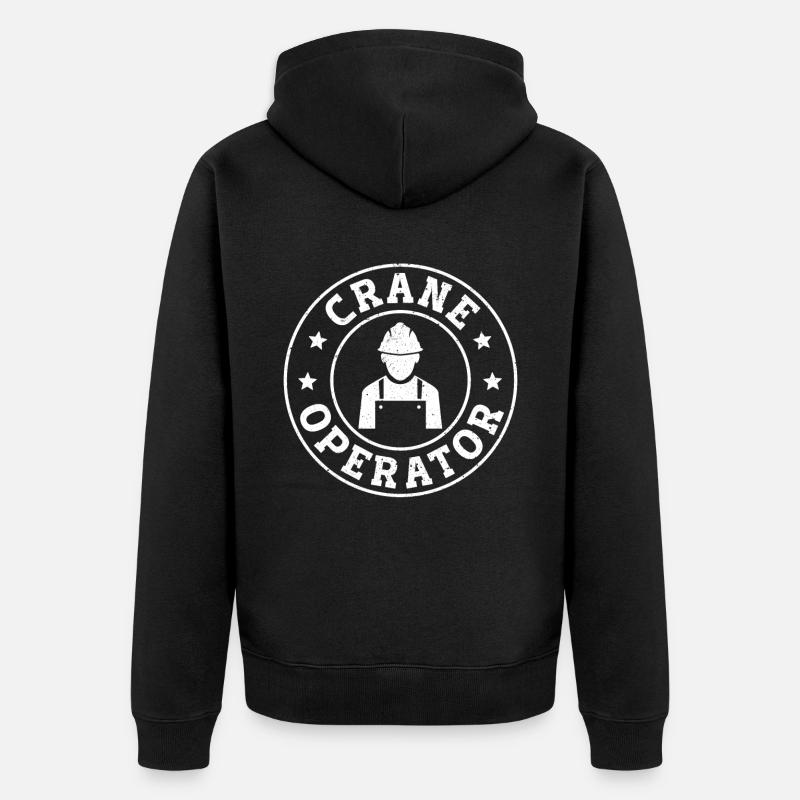 Construction Crane Operator - Unisex Premium Bio Zip Hoodie - Schwarz