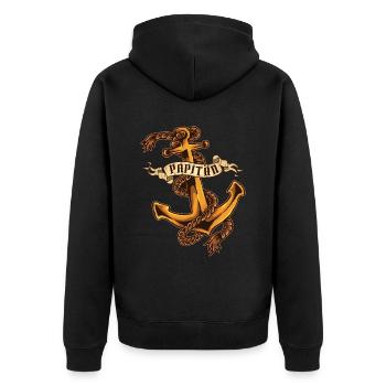 Papa Fête des pères Papitän Anker - Veste à capuche bio Premium Unisexe - noir - Dos - Nico (187cm)
