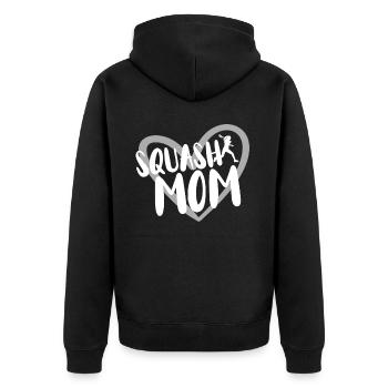 Squash Player - Unisex Premium Organic Zip Hoodie - black - Back - Nico (187cm)