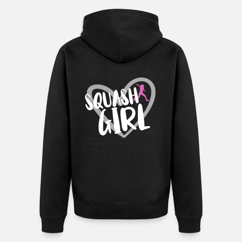 Joueur de squash - Veste à capuche bio Premium Unisexe - noir