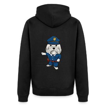 Polizei Hund Junge - Unisex Premium Bio Zip Hoodie - Schwarz - Hinten - Nico (187cm)