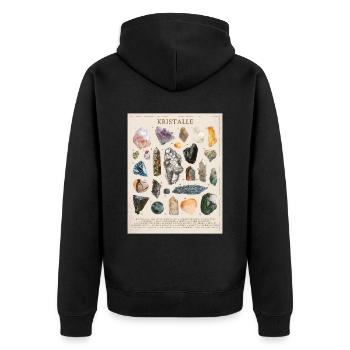 Tafel der Kristalle - Unisex Premium Bio Zip Hoodie - Schwarz - Hinten - Nico (187cm)