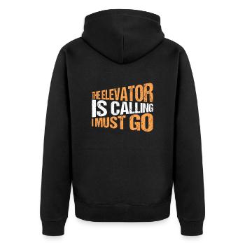 Elevator mechanic Elevator fitter - Unisex Premium Organic Zip Hoodie - black - Back - Nico (187cm)