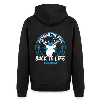 Bringing The Dead Back To Life - Taxidermy - Unisex Premium Organic Zip Hoodie - black - Back - Nico (187cm)