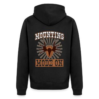 Mounting Mode On - Taxidermy - Unisex Premium Bio Zip Hoodie - Schwarz - Hinten - Nico (187cm)