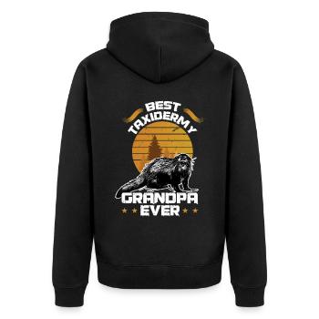 Best Taxidermy Grandpa Ever - Unisex Premium Bio Zip Hoodie - Schwarz - Hinten - Nico (187cm)