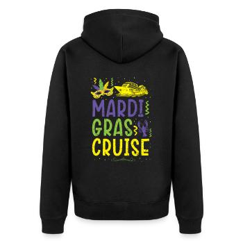 Mardi Gras Cruise New Orleans Louisiana Parade - Unisex Premium Organic Zip Hoodie - black - Back - Nico (187cm)