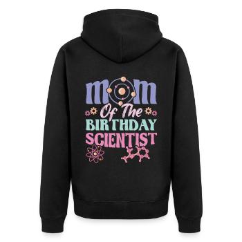 Maman du scientifique de l’anniversaire - Veste à capuche bio Premium Unisexe - noir - Dos - Nico (187cm)