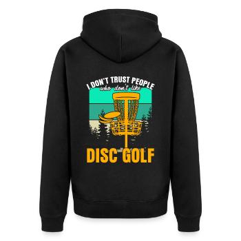 Disc golf Frisbee Frisbee Sport - Unisex Premium Organic Zip Hoodie - black - Back - Nico (187cm)