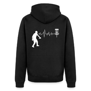 Disc golf Frisbee Frisbeesport Discgolf - Unisex Premium Organic Zip Hoodie - black - Back - Nico (187cm)