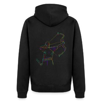 Arc à poulies de tir à l’arc 3D - Veste à capuche bio Premium Unisexe - noir - Dos - Nico (187cm)