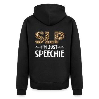 Speech Therapist Therapy Assistant - Unisex Premium Organic Zip Hoodie - black - Back - Nico (187cm)