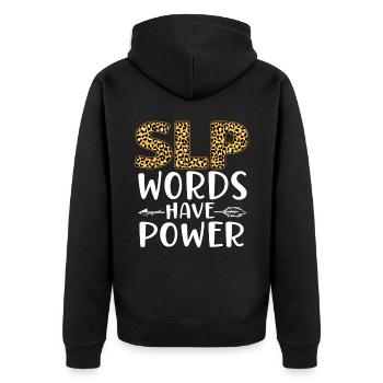 Speech Therapist Therapy Assistant - Unisex Premium Bio Zip Hoodie - Schwarz - Hinten - Nico (187cm)
