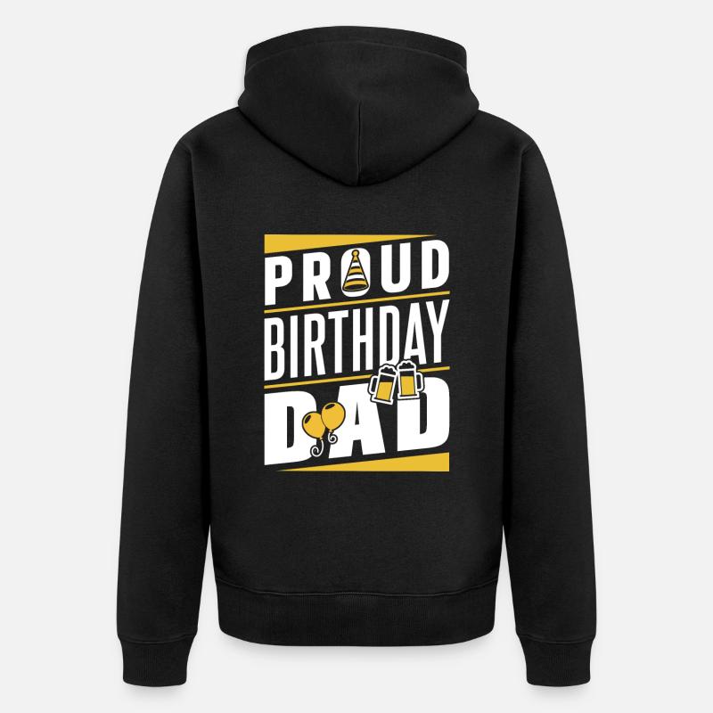 Fier anniversaire papa anniversaire papa - Veste à capuche bio Premium Unisexe - noir