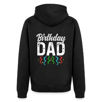 Anniversaire Papa Party Papa Papa Papa Papa Papa - Veste à capuche bio Premium Unisexe - noir - Dos - Nico (187cm)