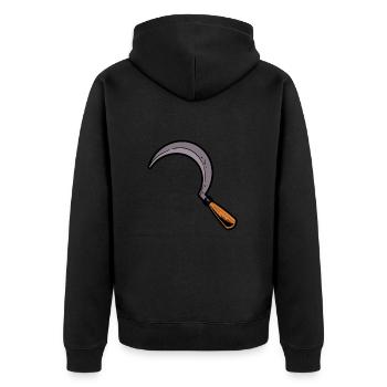 Hobby Gardener Garden Sickle - Unisex Premium Organic Zip Hoodie - black - Back - Nico (187cm)