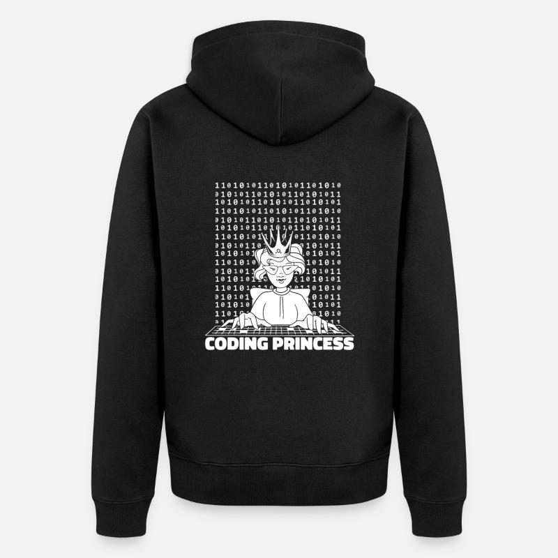 Développeur Coder Programmeur Princess - Veste à capuche bio Premium Unisexe - noir