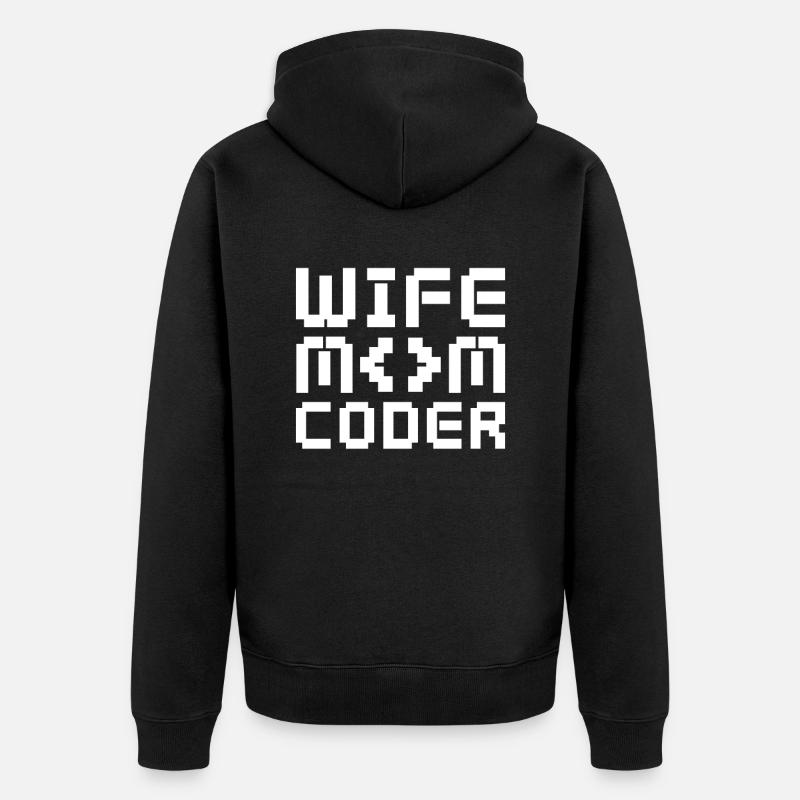 Développeur Codeur Programmeur Femme - Veste à capuche bio Premium Unisexe - noir