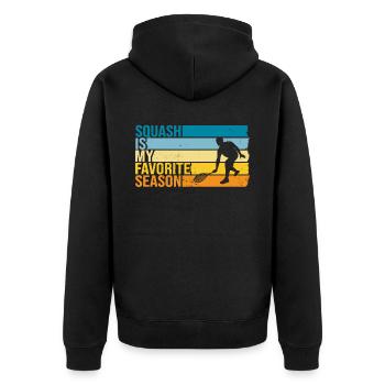 Squash Is My Favorite Season - Unisex Premium Organic Zip Hoodie - black - Back - Nico (187cm)