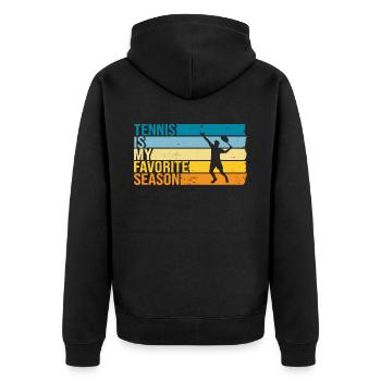 Tennis Is My Favorite Season - Unisex Premium Organic Zip Hoodie - black - Back - Nico (187cm)