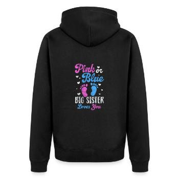 Grande sœur Frère frères et sœurs Cadeau - Veste à capuche bio Premium Unisexe - noir - Dos - Nico (187cm)