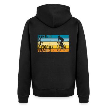 Cycling Is My Favorite Season - Unisex Premium Organic Zip Hoodie - black - Back - Nico (187cm)