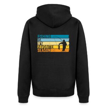 Fishing Is My Favorite Season - Unisex Premium Organic Zip Hoodie - black - Back - Nico (187cm)