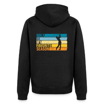Golf Is My Favorite Season - Unisex Premium Organic Zip Hoodie - black - Back - Nico (187cm)