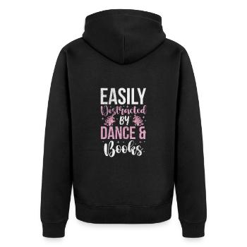 Ballett - Unisex Premium Bio Zip Hoodie - Schwarz - Hinten - Nico (187cm)