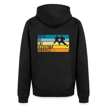 Judo Is My Favorite Season - Unisex Premium Organic Zip Hoodie - black - Back - Nico (187cm)