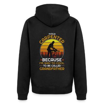 Carpenter Carpenter Grandpa Grandfather Saying - Unisex Premium Organic Zip Hoodie - black - Back - Nico (187cm)