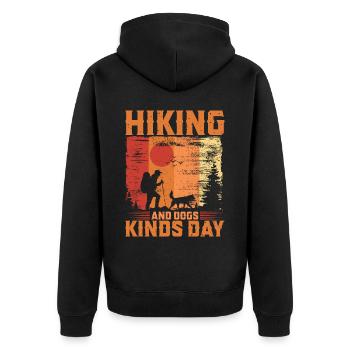 Hikers Hiking Nature Dogs Dog Dog Lovers - Unisex Premium Organic Zip Hoodie - black - Back - Nico (187cm)