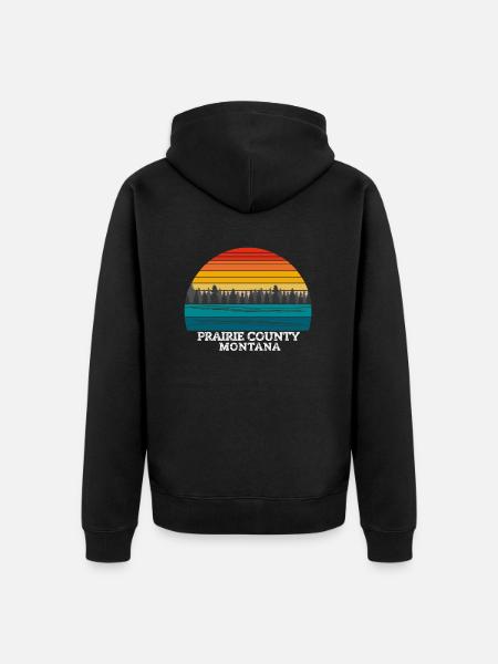Prairie County Montana - Unisex Premium Bio Zip Hoodie - Schwarz