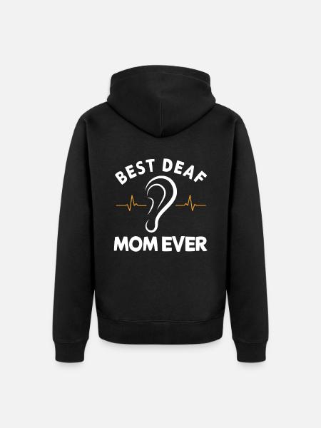 Deaf hearing impaired - Unisex Premium Organic Zip Hoodie - black