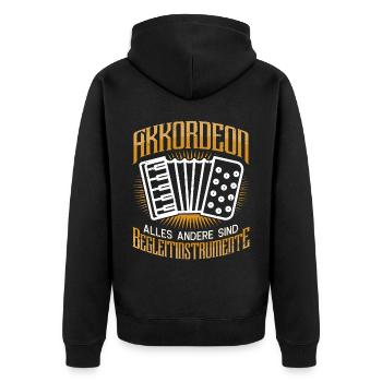 Akkordeon Akkordeonist Akkordeonspieler - Unisex Premium Bio Zip Hoodie - Schwarz - Hinten - Nico (187cm)