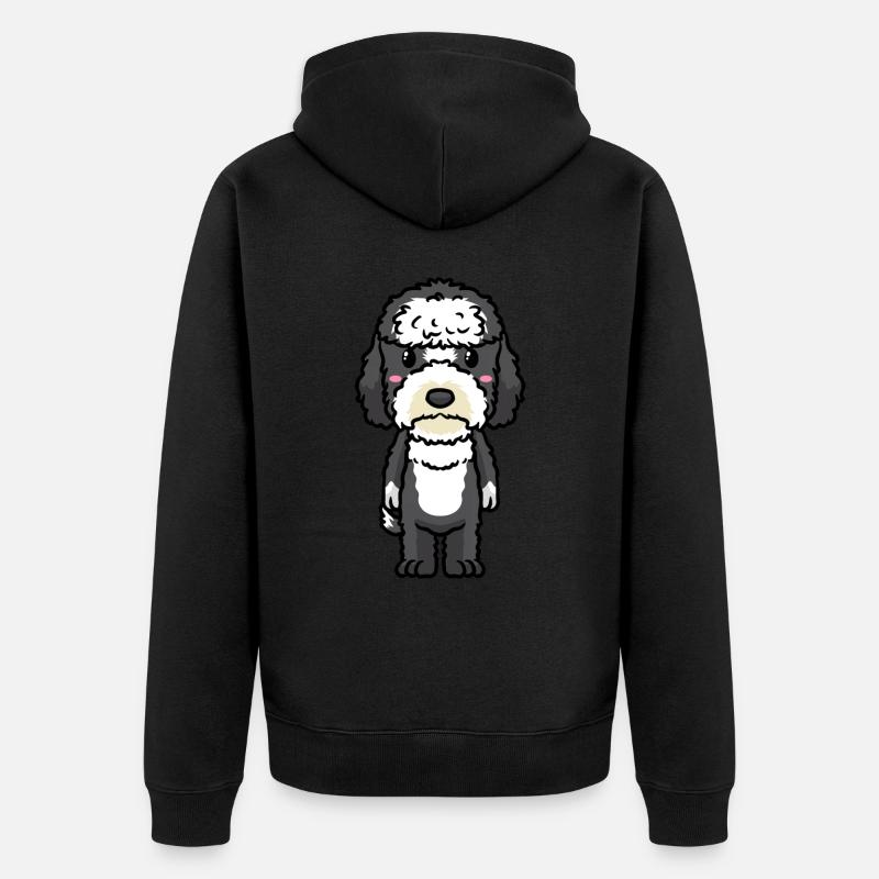Émoticône de chien Sheepadoodle - Veste à capuche bio Premium Unisexe - noir