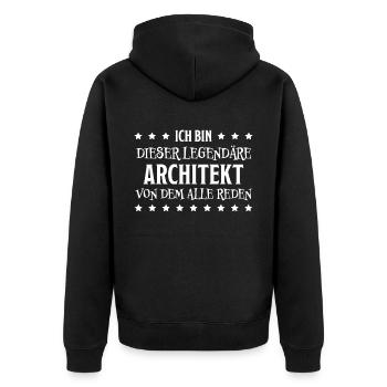 Architekt Spruch Architektur Architekt Geschenk - Unisex Premium Bio Zip Hoodie - Schwarz - Hinten - Nico (187cm)