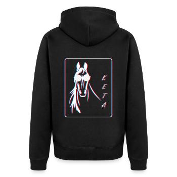 Horse Techno 3D Party Drugs Ketamine - Unisex Premium Organic Zip Hoodie - black - Back - Nico (187cm)
