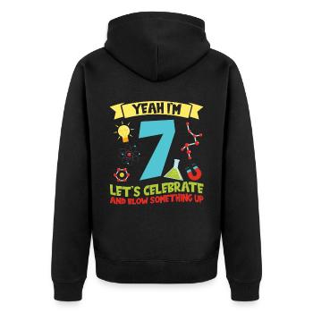 yes I' - Science Birthday - Unisex Premium Organic Zip Hoodie - black - Back - Nico (187cm)