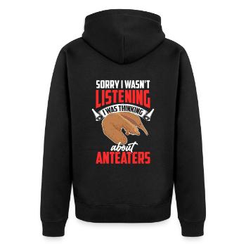 Thought of anteater Pygmy Anteater - Unisex Premium Organic Zip Hoodie - black - Back - Nico (187cm)