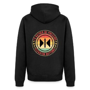 Elevator mechanic Elevator fitter - Unisex Premium Organic Zip Hoodie - black - Back - Nico (187cm)