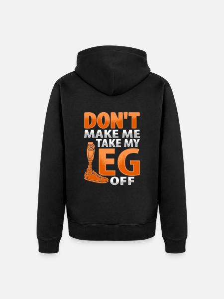 Amputiertes Bein Beinprothese Prothese Amputation - Unisex Premium Bio Zip Hoodie - Schwarz