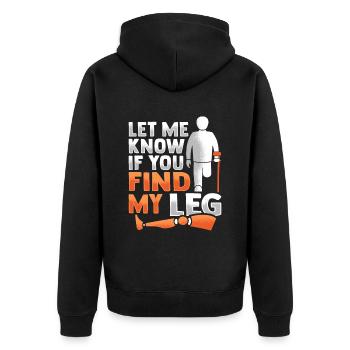 Amputated leg prosthesis Prosthesis Amputation - Unisex Premium Organic Zip Hoodie - black - Back - Nico (187cm)