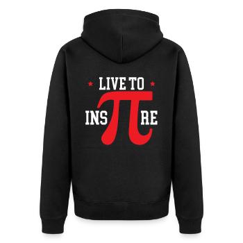 Live To Inspire Math Lover Math Teacher Pi Day - Unisex Premium Organic Zip Hoodie - black - Back - Nico (187cm)