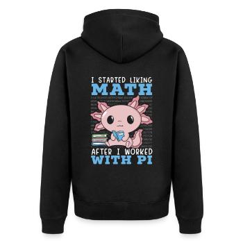 J’ai commencé à aimer les maths après avoir travaillé avec Pi Day - Veste à capuche bio Premium Unisexe - noir - Dos - Nico (187cm)