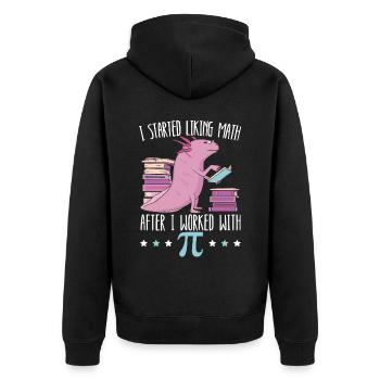 J’ai commencé à aimer les maths après avoir travaillé avec Pi Day - Veste à capuche bio Premium Unisexe - noir - Dos - Nico (187cm)